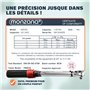Monzana® Clé dynamométrique 1/4' 1-25 NM ±3% 18 pièces acier CV extension boîte de rangement vélo moto set complet clé de serrag