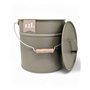 LIVLIG Seau en zinc avec couvercle - 12 l - Seau à cendres avec couvercle - Accessoire de cheminée - En tôle - Vert