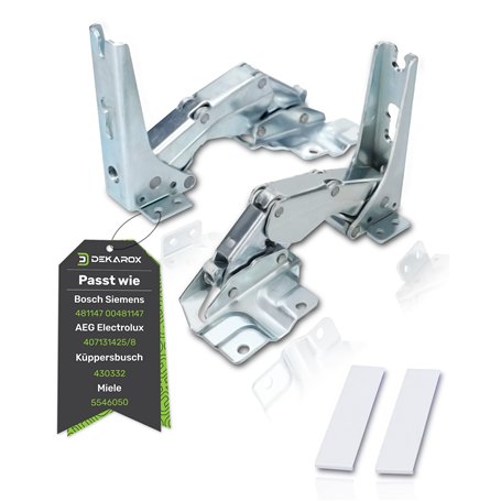 DEKAROX Kit charnière de porte pour Bosch Siemens 481147 00481147 pour Electrolux AEG 4071314258 pour Küppersbusch 430332 pour M