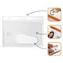 Porte-carte avec trou oblong porte-badge transparent horizontal en plastique rigide, pochettes pour cartes d’identification et b