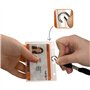 Porte-carte avec trou oblong porte-badge transparent horizontal en plastique rigide, pochettes pour cartes d’identification et b