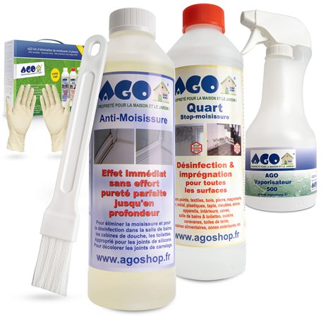AGO - Set de 4 pièces anti-moisissure - Concentré de haute qualité pour éliminer les moisissures rapidement et durablement dans
