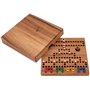 LOGOPLAY Blocage de voyage dans une boîte en bois - 18 cm x 18 cm - Jeu de dés - Jeu de stratégie - Jeu de société - Jeu de soci