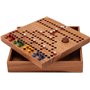 LOGOPLAY Blocage de voyage dans une boîte en bois - 18 cm x 18 cm - Jeu de dés - Jeu de stratégie - Jeu de société - Jeu de soci