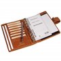 ALMADIH Agenda en cuir vrai A6 avec calendrier 2025 + bloc-notes - marron deluxe Portefolio Porte documents Timer Chemise de dos