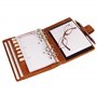 ALMADIH Agenda en cuir vrai A6 avec calendrier 2025 + bloc-notes - marron deluxe Portefolio Porte documents Timer Chemise de dos