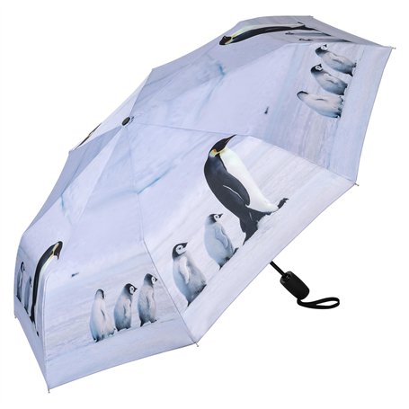 VON LILIENFELD Parapluie de poche Pingouin Oiseau Résistant au vent Ouverture-fermeture automatique Stable Léger Compact