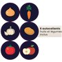 ARTECSIS Lot de 3 Boîtes de Conservation Alimentaire 5L - Blanche + 6 Stickers/Fruit, Légume