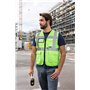Korntex Unisexe KXMFGXL Gilet de Sécurité Multifonction avec Poches Jaune, XL EU