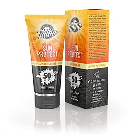 Believa Crème Solaire pour Tatouage - Facteur de Protection 50+ (UVB +50/ UVA +95) - 100ml