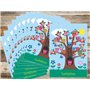 Edition Colibri (10848 FR HIBOUX DANS L‘ARBRE“ - 10 lot de cartes d‘invitation en Français avec des hiboux pour un anniversaire