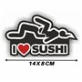 folien-zentrum - I Love Sushi 14 x 8 cm – Autocollant de qualité supérieure pour tuning de voiture – OEM & JDM – Autocollant amu