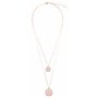 Happiness Boutique Femmes Collier Cercle Multi Rangs Plaqué Or Rose | Collier Délicat à Deux Chaînes et 2 Pendentifs Disque Rond