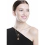 Happiness Boutique Femmes Collier Cercle Multi Rangs Plaqué Or | Collier Délicat à Deux Chaînes et 2 Pendentifs Disque Rond