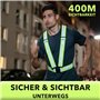 AVANA Gilet réfléchissant de sécurité réglable Gilet de sécurité léger Haute visibilité Jogging Vélo Randonnée Course Moto Adult