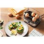 Linsar - Cuisinier d'oeufs - 6 oeufs à dureté sélectionnable (molle, moyenne, dure) - En acier inoxydable - Incl. bol doseur ave