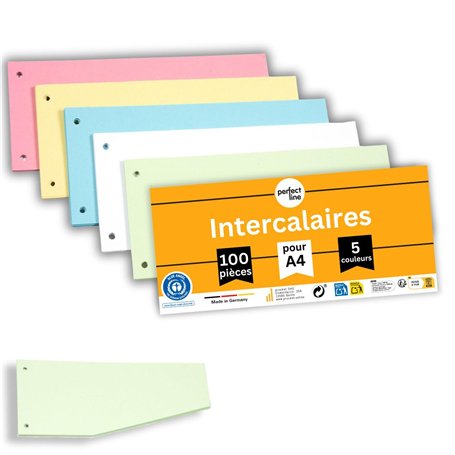 perfect line 100 Intercalaires classeur A4