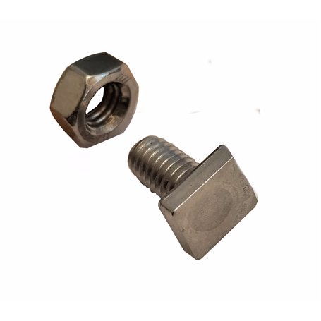 GAO Flora Lot de 50 Vis Carrées en Acier Inoxydable pour Serre | Vis à Tête Plate M6 x 12 | Accessoires