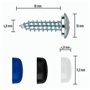 Lot de 4 vis pour plaque d'immatriculation - 4,8 x 16 mm - Avec capuchons - Discrètes - Sûres - Légales - Fixation de plaque d'i