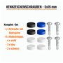Lot de 4 vis de plaque d'immatriculation avec pointe de perçage - Avec capuchons - 5 x 19 mm - Fixation de plaque d'immatriculat
