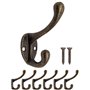 Fuxxer Lot de 6 petits crochets de porte-manteaux antiques en fer au design laiton bronze