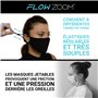 FLOWZOOM® Masque tissu lavable - lot de 2 masques noirs | Efficacité de filtration élevée > 98% | Masque avec filtre poche | Mas