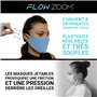 FLOWZOOM® Masque tissu lavable - lot de 2 masques couleur | Efficacité de filtration élevée > 98% | Masque avec filtre poche | M