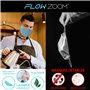 FLOWZOOM® Masque tissu lavable - lot de 2 masques couleur | Efficacité de filtration élevée > 98% | Masque avec filtre poche | M