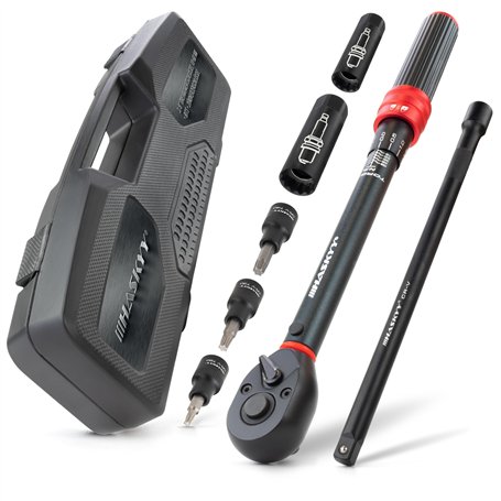 HASKYY Clé dynamométrique magnétique 3/8" 10-60 Nm 14-16 mm avec embouts Torx T20 T30 T40 avec adaptateur d'extension pour voitu