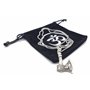 Vikings Pendentif en métal Motif hache viking Loup avec collier en acier inoxydable dans une pochette à bijoux, Métal