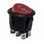 Interrupteur à bascule rond 6 broches 250 V 6 A ON-OFF-ON - Interrupteur à bascule rouge non éclairé