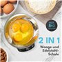 LEBENLANG Balance de cuisine numérique avec bol - Jusqu'à 5 kg - Idéale pour la cuisson - Balance de cuisine numérique - Balance