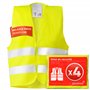 PURAHELP Gilet Jaune Voiture Set de 4 pièces valable dans Toute l'europe Selon en ISO 20471 - Gilet de sécurité reflechissant -