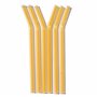 Lot de 6 pailles en verre, courbées, 20 cm de long, avec brosse de nettoyage