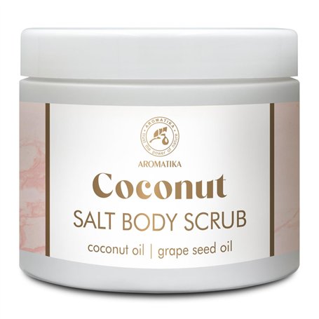 Gommage pour le Сorps noix de Coco 500 g - Gommage au Sel pour le Сorps - Gommage Corporel à Huile de Coco et à Huile de Pépins