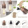 Kit de lampe à suspension en corde de chanvre Vintage avec prise interrupteur DIY Tête unique suspendue Câble de lumière Corde E