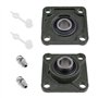 Lot de 2 roulements à billes UCF204 de 20 mm avec buse à huile auto-alignant 4 boulons à bride carrée pour systèmes de transport