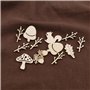 100pcs Décor en Bois Embellissements Copeaux de Bois Décoratifs Écureuil Champignon Feuille Formes Tranches de Bois Ornements po