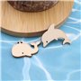 100pcs Animaux de Mer en Bois Pièces Dauphin Étoile de Mer Hippocampe Copeaux de Bois Décoratifs Embellissements pour Bricolage 