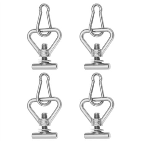 OTOTEC Lot de 4 écrous à œil en T en Acier Inoxydable M10 avec Mousquetons pour Fixation de Charge Compatibles avec VW T5 T6