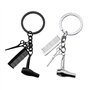 EMSea 2pcs Coiffeur Sèche-Cheveux Ciseaux Peigne Pendentif à Breloque Porte-clés 3 en 1 Conception pour Coiffeur Salon Propriéta