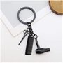 EMSea 2pcs Coiffeur Sèche-Cheveux Ciseaux Peigne Pendentif à Breloque Porte-clés 3 en 1 Conception pour Coiffeur Salon Propriéta