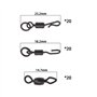 YINETTECH Lot de 60 émerillons pour pêche à la carpe - Connecteurs pivotants à changement rapide - 3 types de connecteurs de lig