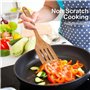 Erpmlyo Ustensiles de cuisine avec support, en teck et spatule en bois pour la cuisine