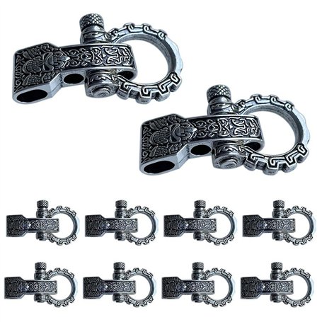 Jevina Lot de 10 boucles en paracorde - Bouchons à vis - Manille réglable - Pour bracelet en paracorde