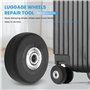 Tiamu 4 Pcs Roue Valise Universelle, OD 50Mm Bagages Essieux et roulettes roulettes de Rechange, Caoutchouc Métal Valise Kit pou