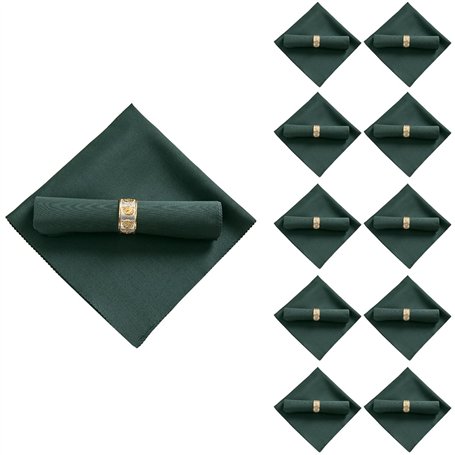 HUTSRAI 10Pcs 48X48Cm Serviettes en Tissu Polyester pour DîNer de Banquet de Mariage au Restaurant