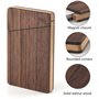 HUTSRAI Portable Porte-Cartes de Visite en Bois et Femmes Porte-Cartes-Cadeaux d'affaires Portable Bois de Noyer