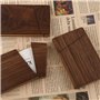 HUTSRAI Portable Porte-Cartes de Visite en Bois et Femmes Porte-Cartes-Cadeaux d'affaires Portable Bois de Noyer