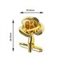 eMagTech 1 paire de boutons de manchette en forme de fleur de rose doré - Boutons de manchette classiques délicats pour homme -